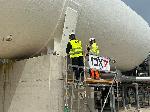Oprava PFP nátěrů po přepravě 3 kusů LGN tanků 1000m3 areál SHELL Wesseling Německo