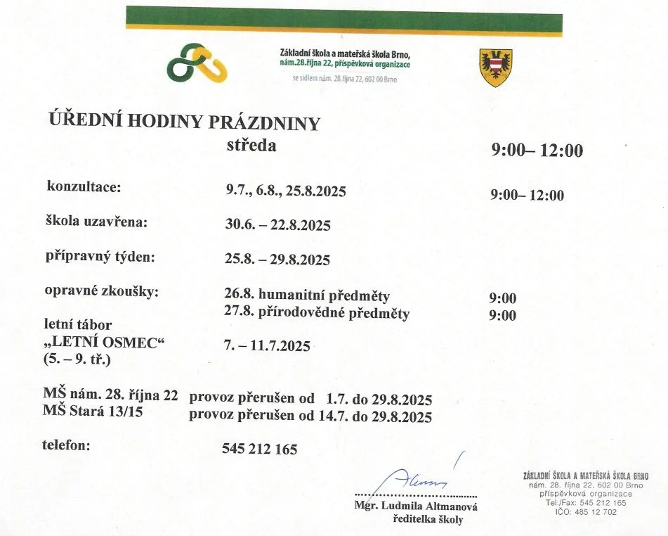 úředrní hodiny