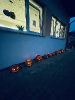 Strašidelné dýně pod okny mš.